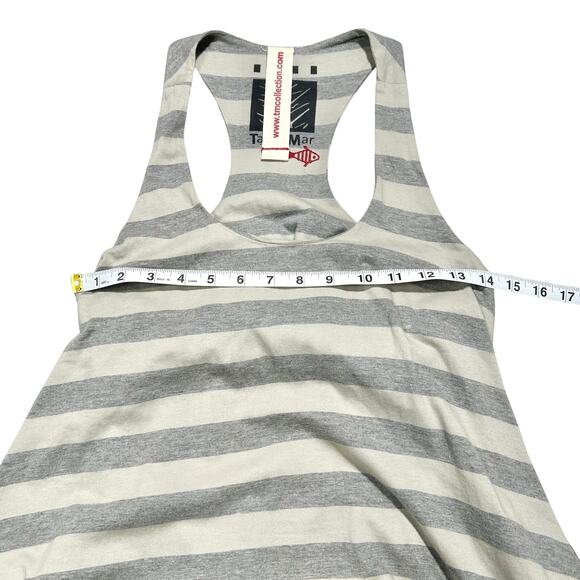 Tanto Mar | Women | Mix Media Linen Jersey Lagenlook Racer Back Midi Dress | OS - Picture 5 of 16